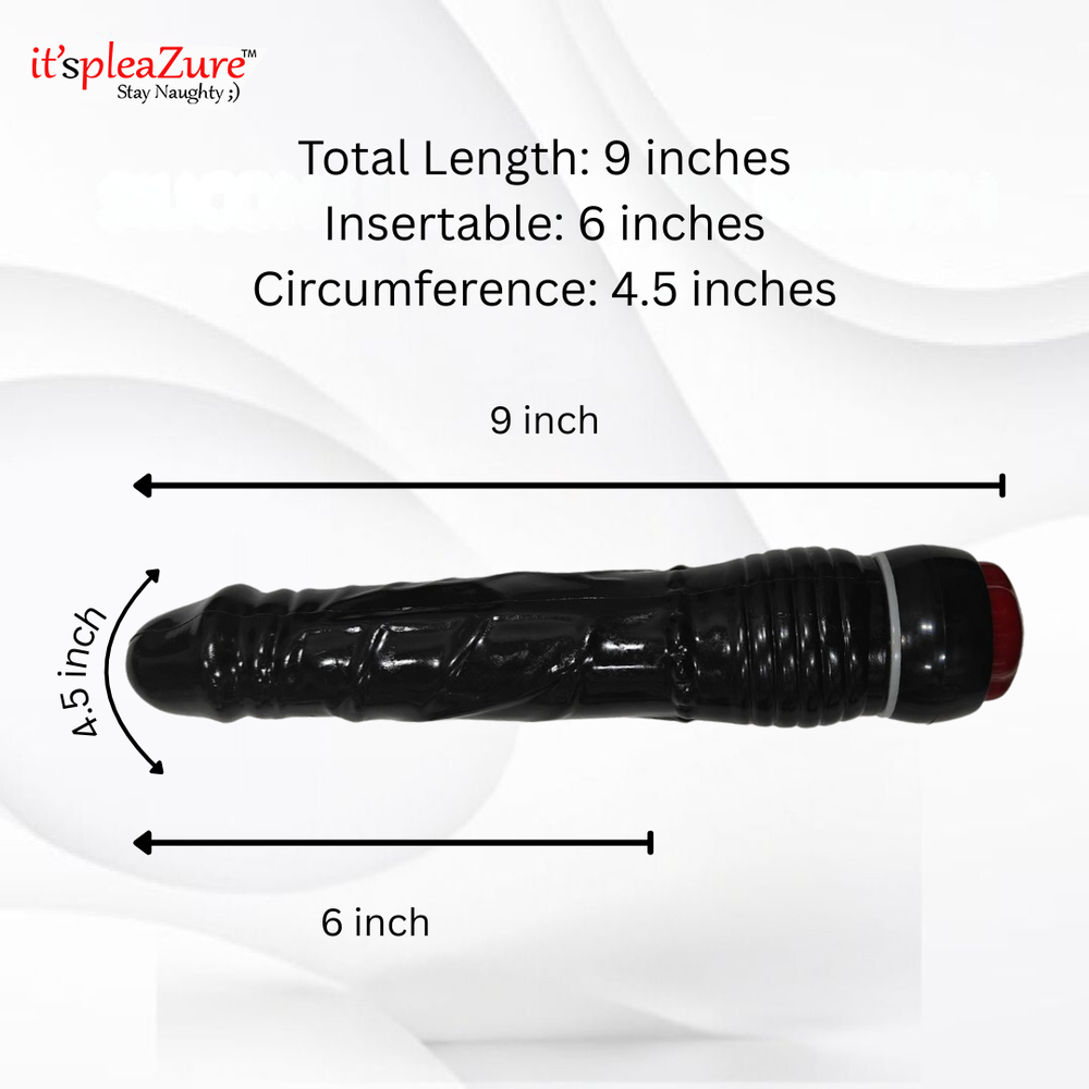 Itspleazure Black Silicone Vibrating Dildo Vibrator For Women