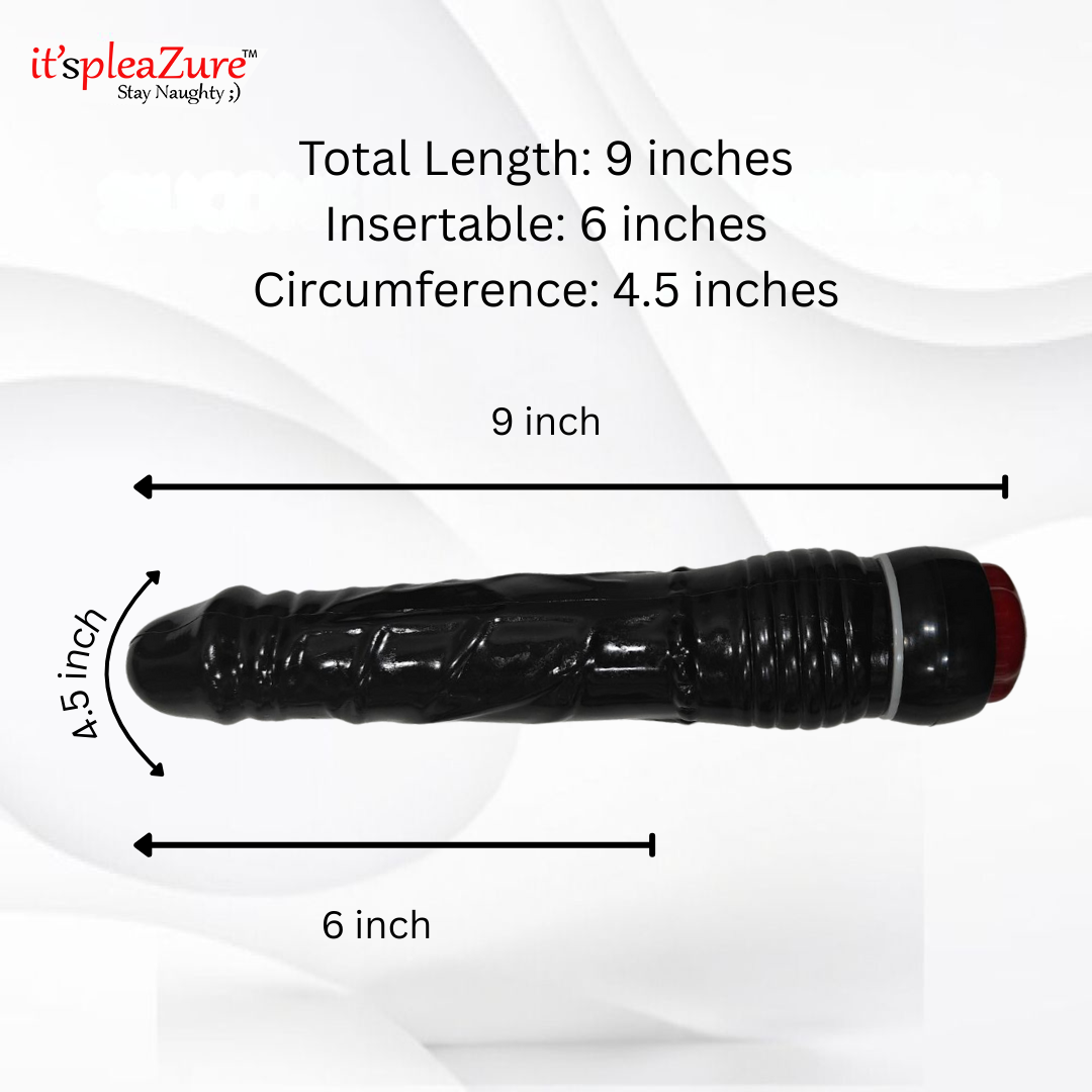 Itspleazure Black Silicone Vibrating Dildo Vibrator For Women