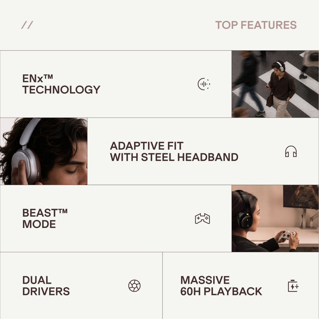 boAt Rockerz Plus 440 | Best-in-Segment Wireless Headphones with Dual Drivers & 60 Hours Playback