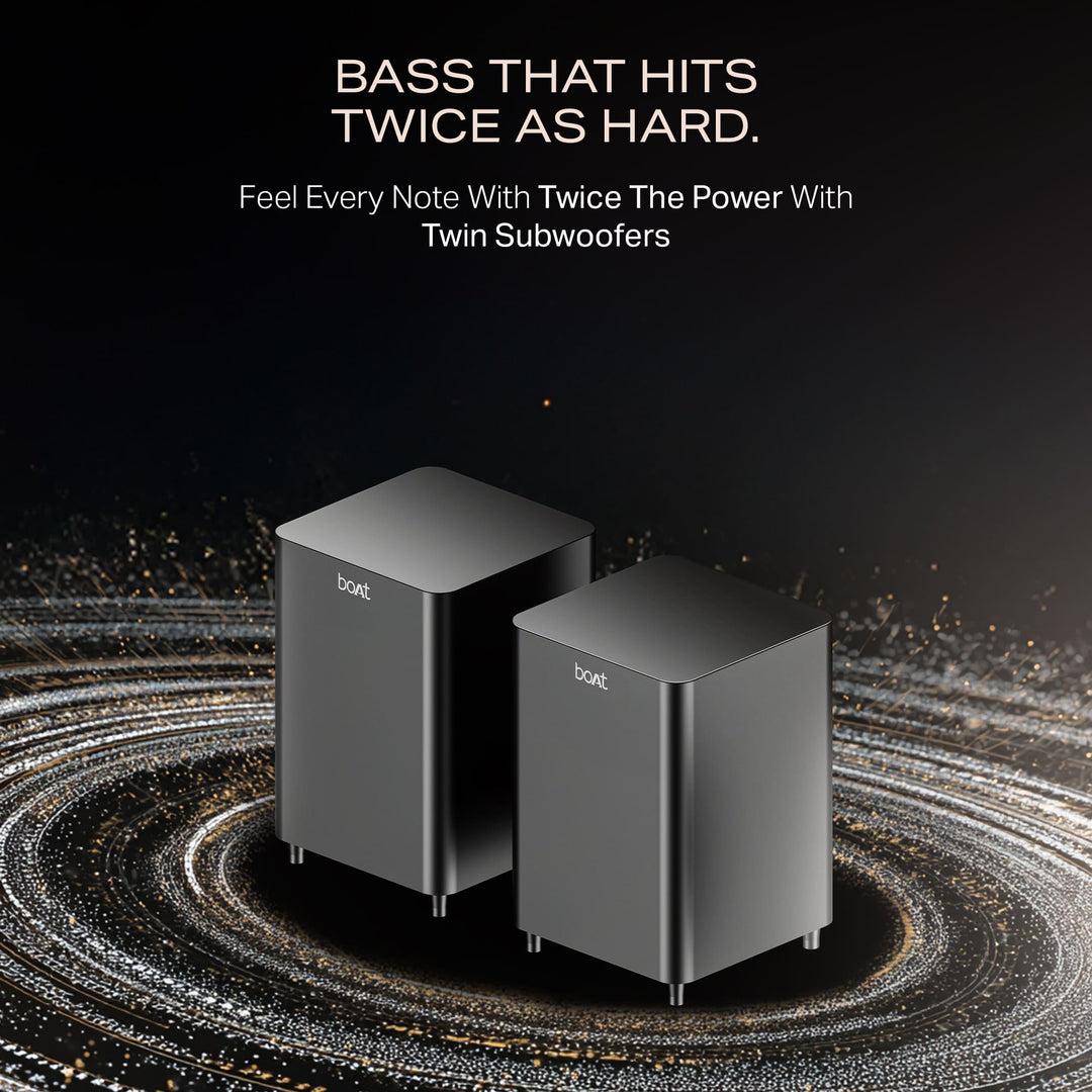 boAt Aavante Prime 5.2.4 6250DA | 625W 5.2.4 Channel Soundbar with Dolby Atmos, Dual Subwoofers & Wireless Rear Satellites *(Free Installation Included)