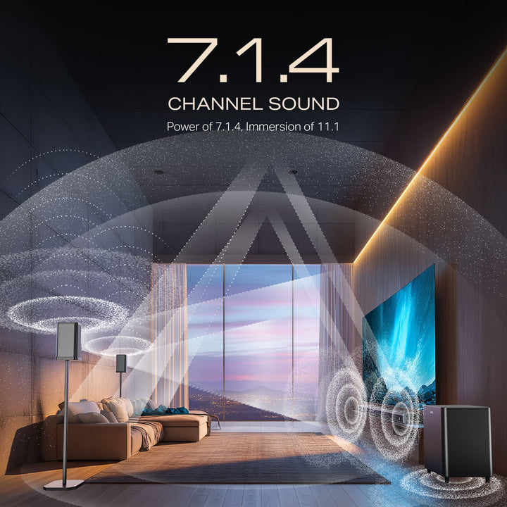 boAt Aavante Prime 7.1.4 7050DA | 700W RMS Soundbar with Dolby Atmos, Wired Subwoofers & Wireless Satellites *(Free Installation Included)