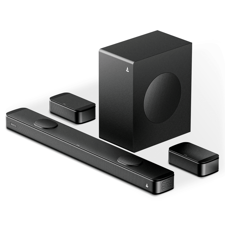 boAt Aavante Prime 5.1.2 5050DA | 550W 5.1.2 Channel Soundbar with Dolby Atmos, Wireless Rear Satellites & Master Remote *(Free Installation Included)