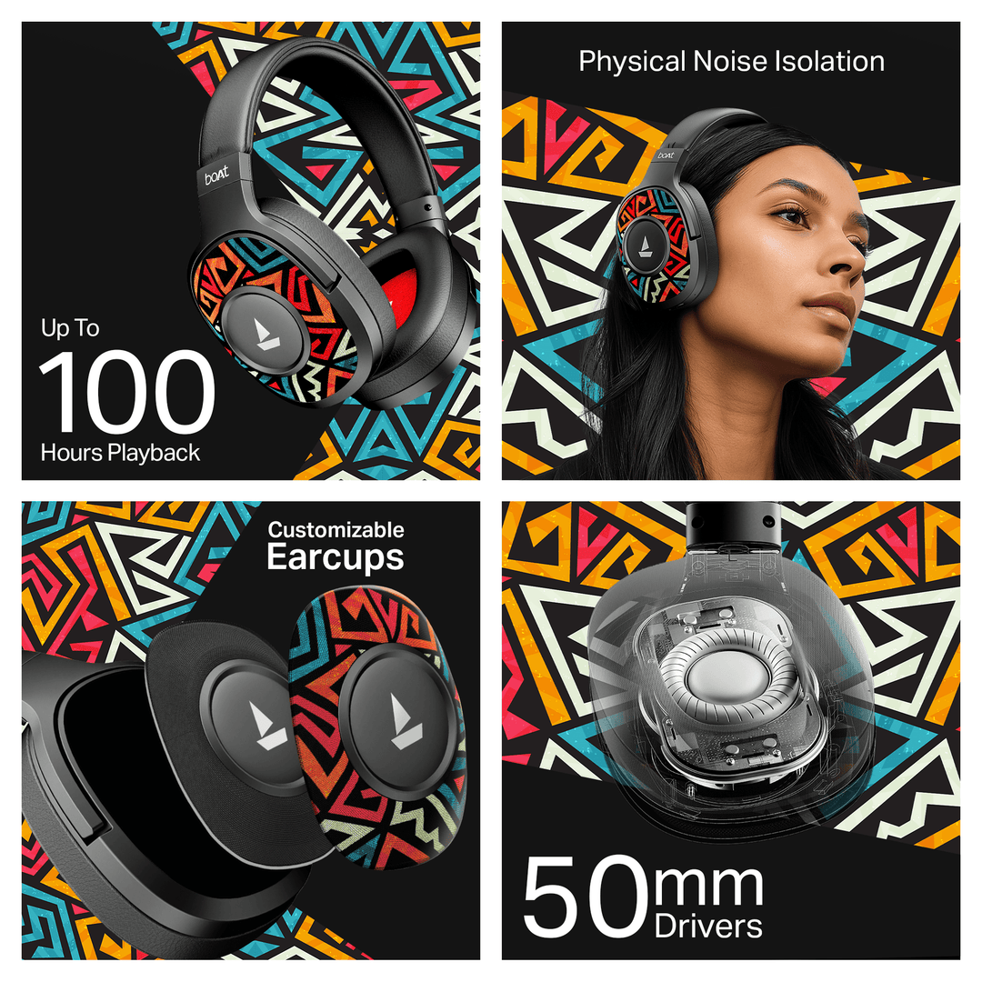 boAt Rockerz Plus 550 | Wireless Headphones with 100H Playback, 50mm Drivers & boAt Signature Sound