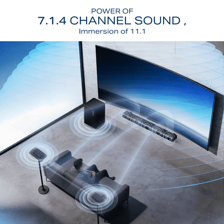 boAt Aavante Prime X | 700W 7.1.4 Channel Soundbar with Wireless Subwoofer & Satellites *(Free Installation Included)