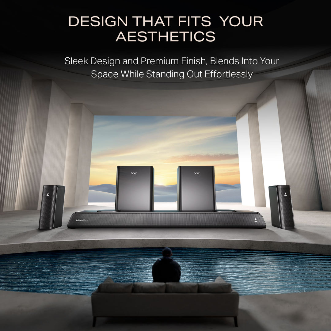 boAt Aavante Prime 5.2.4 6250DA | 625W 5.2.4 Channel Soundbar with Dolby Atmos, Dual Subwoofers & Wireless Rear Satellites *(Free Installation Included)