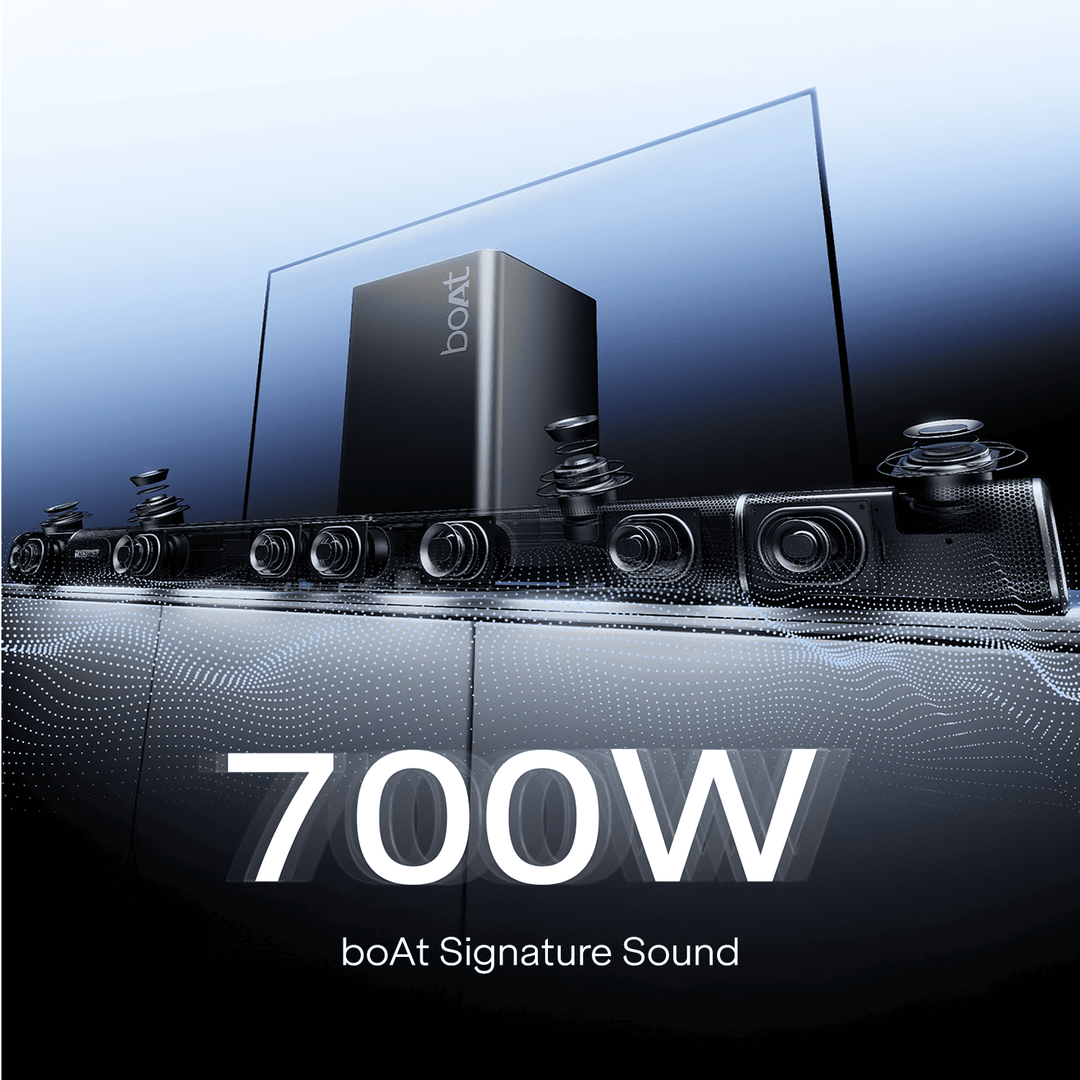 boAt Aavante Prime X | 700W 7.1.4 Channel Soundbar with Wireless Subwoofer & Satellites *(Free Installation Included)