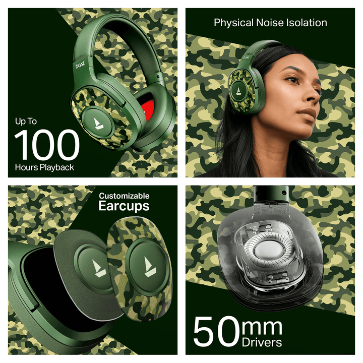 boAt Rockerz Plus 550 | Wireless Headphones with 100H Playback, 50mm Drivers & boAt Signature Sound