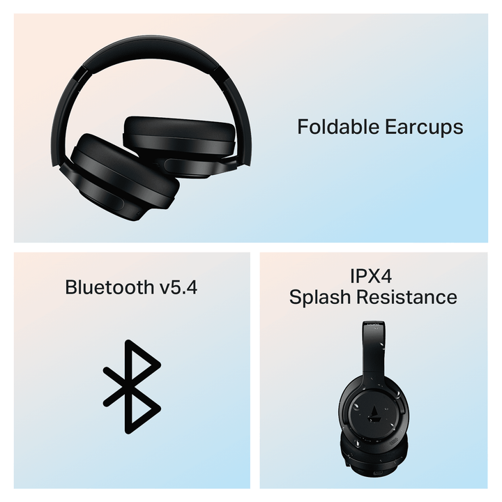 boAt Rockerz 512 ANC | Wireless Headphones with 40dB Hybrid ANC, 80H Playback & boAt Signature Sound