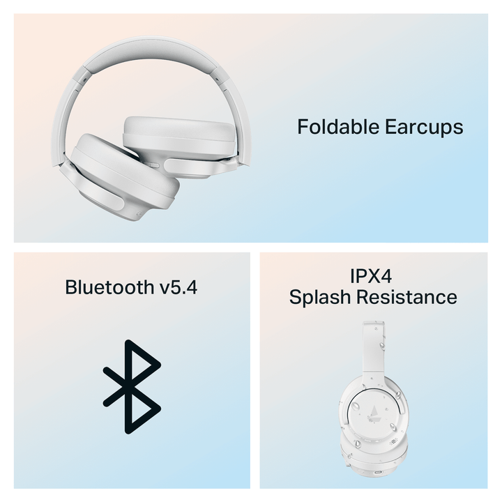 boAt Rockerz 512 ANC | Wireless Headphones with 40dB Hybrid ANC, 80H Playback & boAt Signature Sound