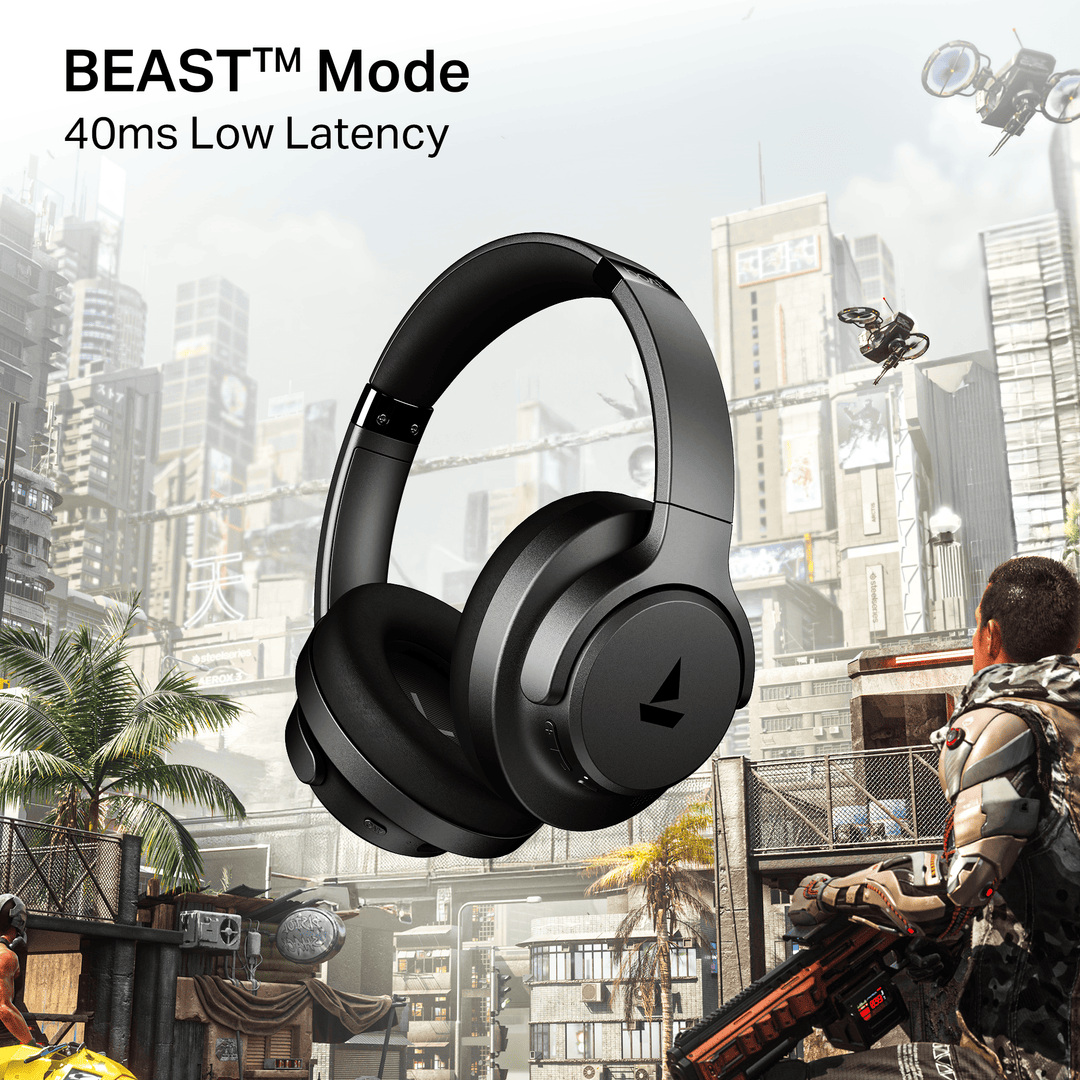 boAt Rockerz 512 ANC | Wireless Headphones with 40dB Hybrid ANC, 80H Playback & boAt Signature Sound